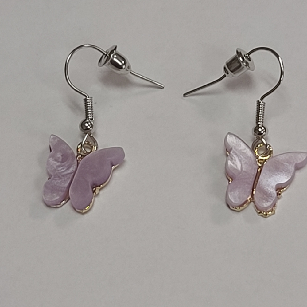Kawaii Purple Butterfly Earrings